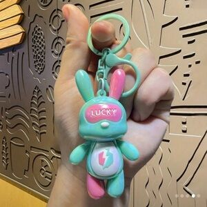 Lucky Brand Green and Pink Key Card Holder